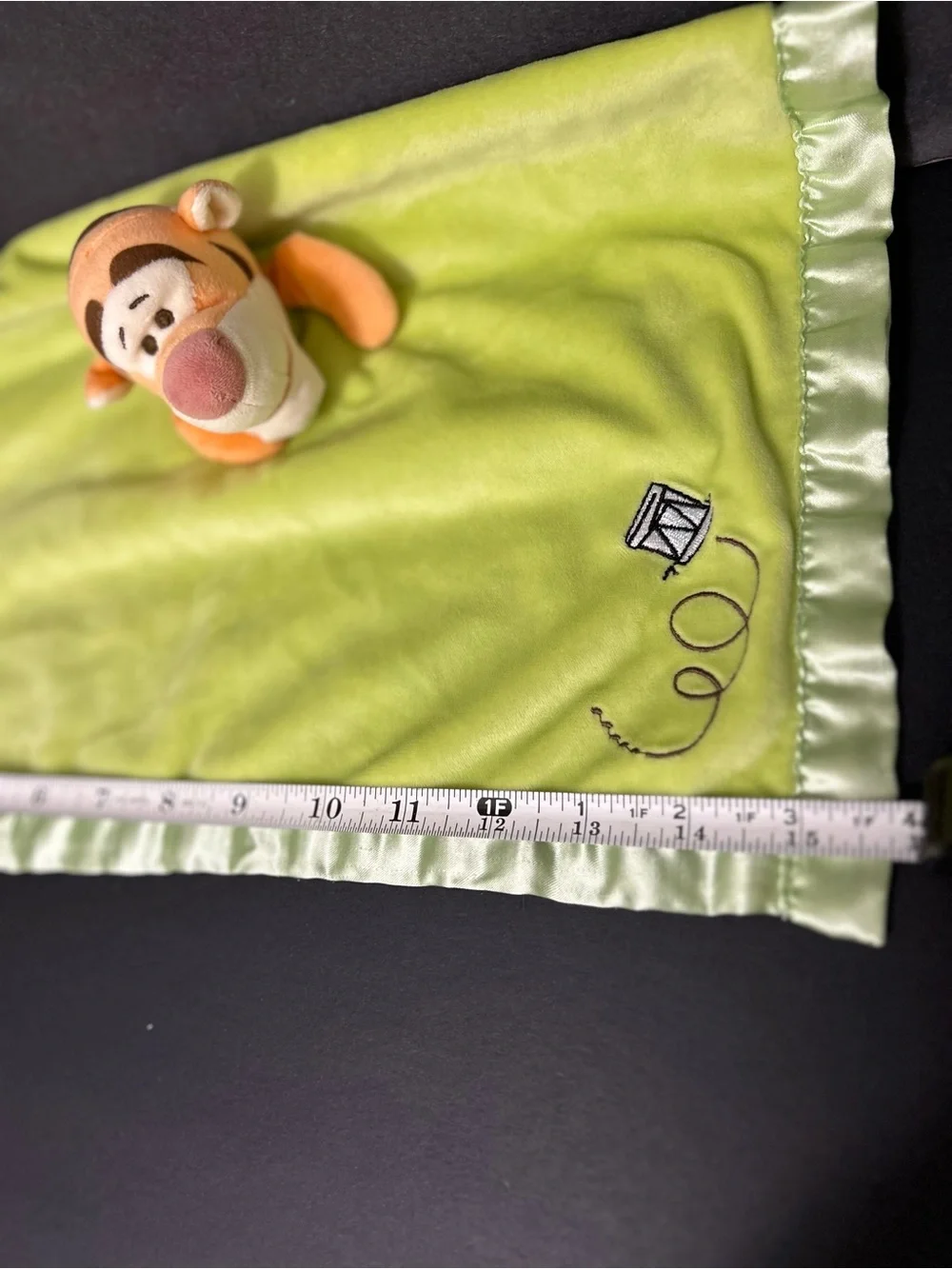 Disney Tigger Satin-Trim Lovey in Lime Green and Orange